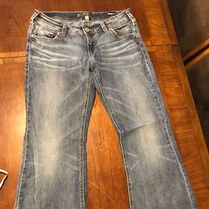 Amazing silver aiko mid rise flare jeans